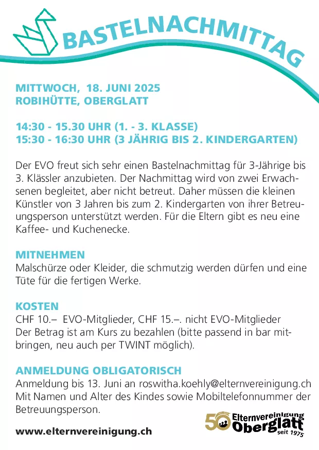 Bastelnachmittag EVO 2025 Sommer